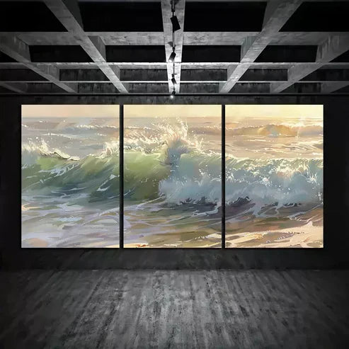 3pcs Oil Painting Under The Sunshine Canvas Framed 60x90cm - High Quality Print 100% Australian Made Wall Canvas Ready to Hang