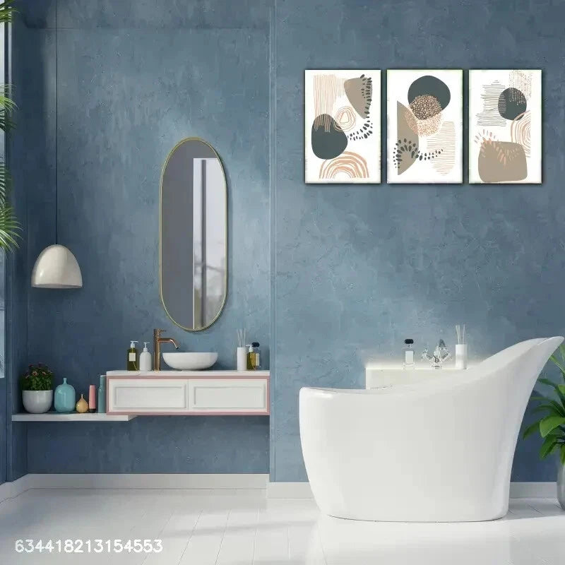 3pcs Geometric Decor Line Decorative Pattern Metal Print Ready to Hang Art