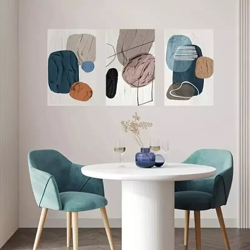 3pcs Boho Minimalist Abstract Canvas Wall Art Set Canvas Framed 50x70cm - High Quality Print 100% Australian Made Wall Canvas Ready to Hang