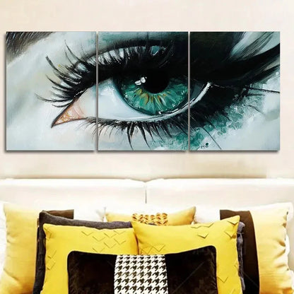 3pcs Eye Gaze Painting Metal Print Ready to Hang Art