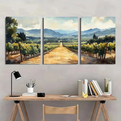 3pcs Oregon Landscape with Lush Greenery Metal Print Ready to Hang Art