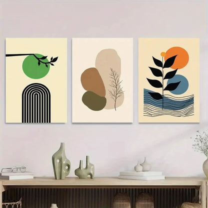 3pcs Abstract 3 Minimalist Modern Green Wall Art Set Canvas Framed 40x60cm - High Quality Print 100% Australian Made Wall Canvas Ready to Hang