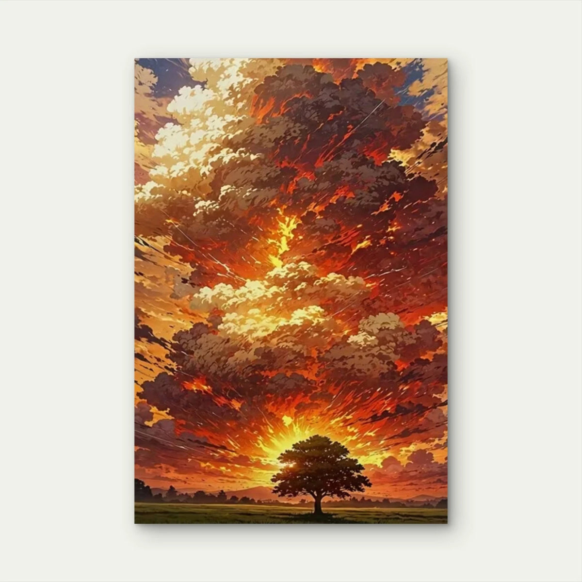 Erupting Sky Tree Vista 60x90cm Metal Print Ready to Hang