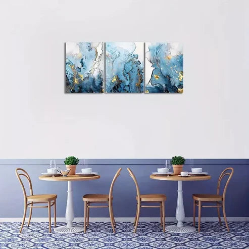 3pcs Abstract Marbling Art Set Canvas Unframed - High Quality Print 100% Australian Made Wall Canvas
