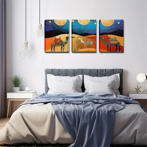 3pcs Rustic Coastal Theme, Solid Pattern Wall Art Set Canvas Unframed - High Quality Print 100% Australian Made Wall Canvas