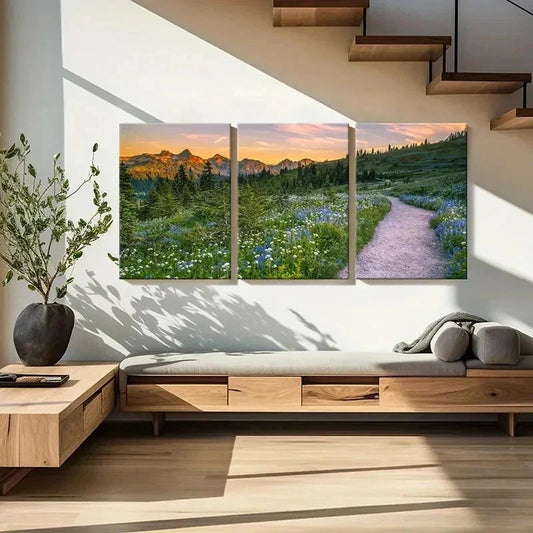 3pcs Vibrant Nature Landscape Art with Sunset Wall Art Set Canvas Framed 40x60cm - High Quality Print 100% Australian Made Wall Canvas Ready to Hang