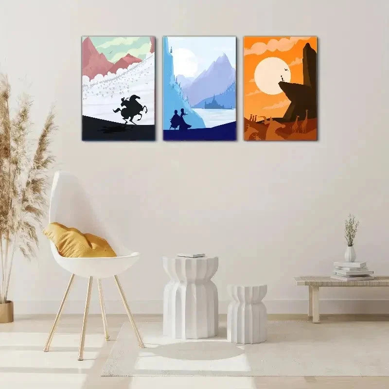 3pcs Landscape Art Decoration Posters Metal Print Ready to Hang Art