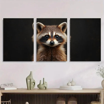 3pcs Modern Animal Theme Black and White Metal Print Ready to Hang Art