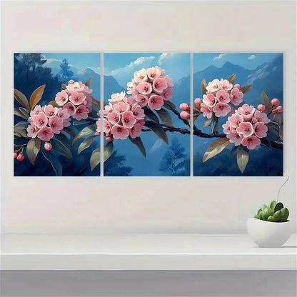 3pcs Mountain Laurel Flower Art Nature Art Metal Print Ready to Hang Art