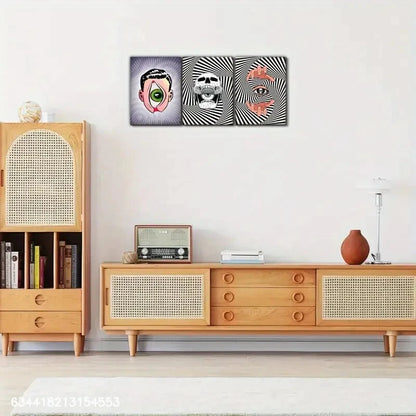 3pcs Eye Pattern for Poster Decoration Evil Metal Print Ready to Hang Art