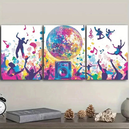 3pcs A big party Wall Art Set Canvas Framed 50x70cm - High Quality Print 100% Australian Made Wall Canvas Ready to Hang