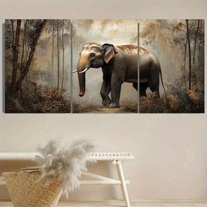 3pcs Jungle Scene with Lush Greenery & Sunlight Wall Art Set Canvas Unframed - High Quality Print 100% Australian Made Wall Canvas
