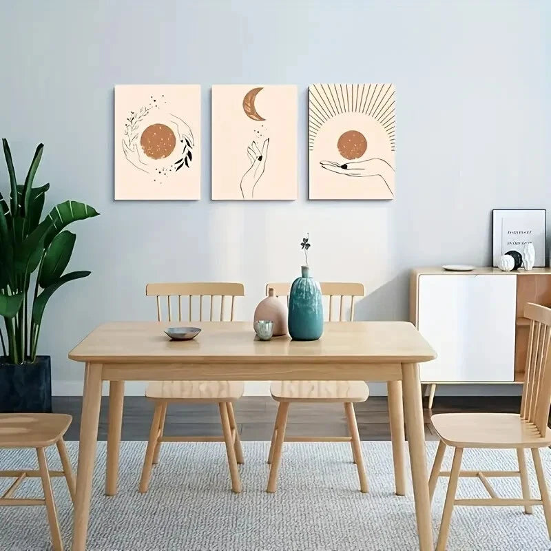 3pcs Minimalist Abstract Metal Print Ready to Hang Art