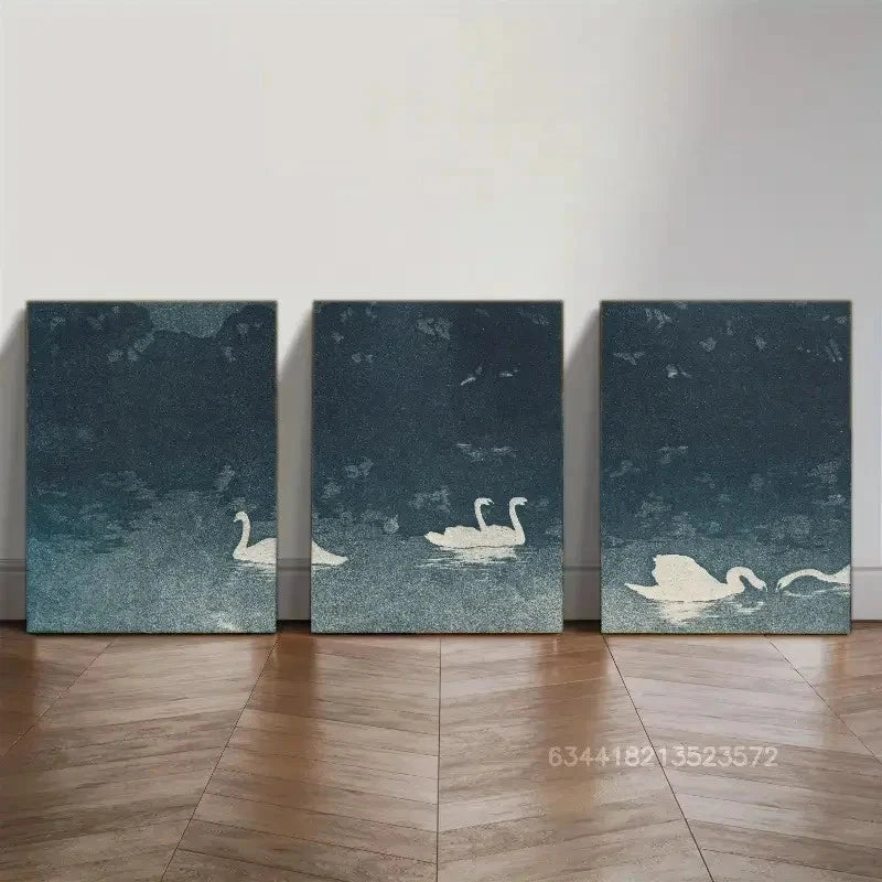 3pcs Bird Art Posters Vintage wall art Metal Print Ready to Hang Art