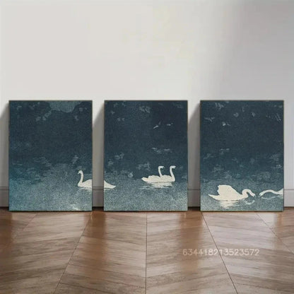 3pcs Bird Art Posters Vintage wall art Metal Print Ready to Hang Art