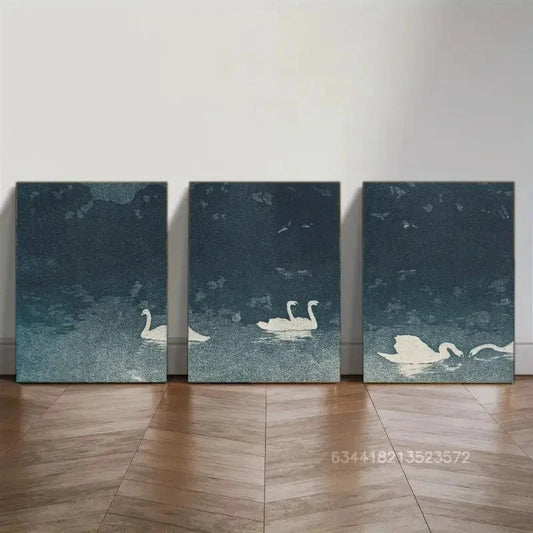 3pcs Bird Art Posters Vintage wall art Metal Print Ready to Hang Art