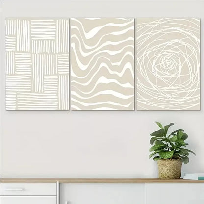 3pcs White Abstract Canvas Framed 40x60cm - High Quality Print 100% Australian Made Wall Canvas Ready to Hang