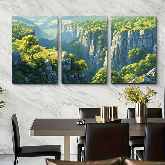 3pcs Cheddar Gorge Somerset England Cheddar Metal Print Ready to Hang Art