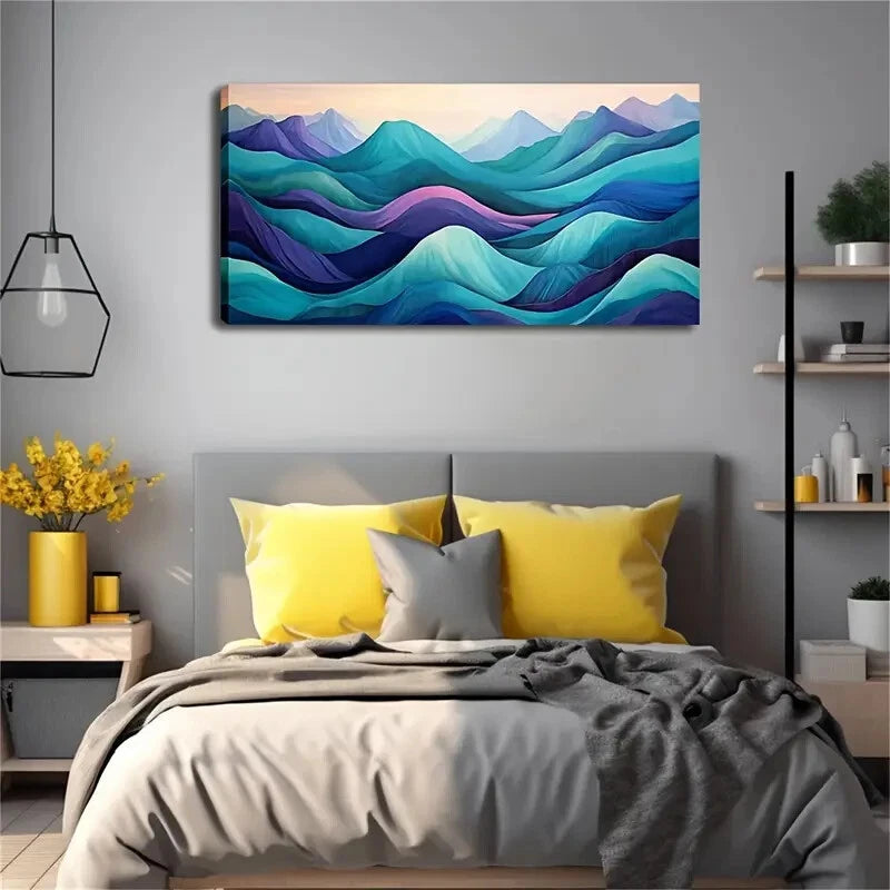 Minimalist Mountain Landscape Wall Art Canvas Office Home Room Framed 120x60cm