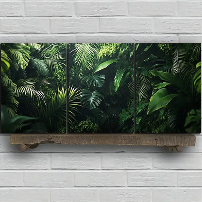 3pcs Green Plants Under The Sunshine Botanical Metal Print Ready to Hang Art