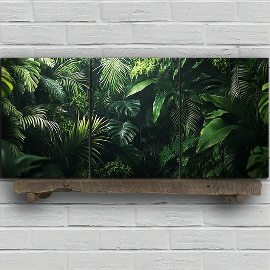 3pcs Green Plants Under The Sunshine Botanical Metal Print Ready to Hang Art