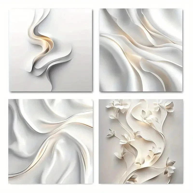 4pcs Painting Geometric style Suitable Wall Art Canvas Framed