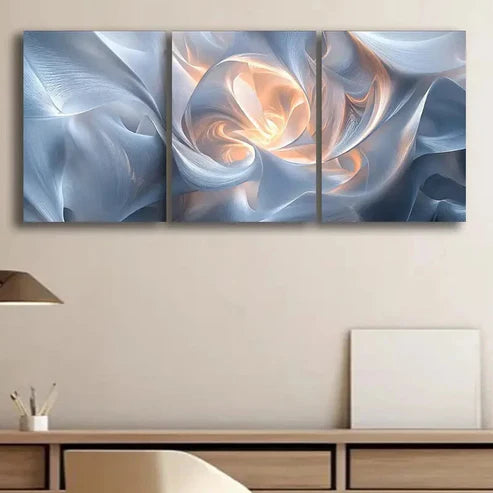 3pcs Abstract Light and White Charm Perfect Wall Art Set Canvas Unframed - High Quality Print 100% Australian Made Wall Canvas
