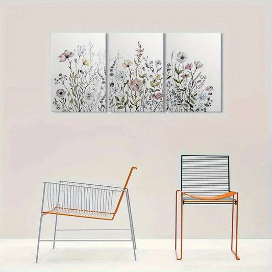 3pcs Modern Botanical Florals Metal Print Ready to Hang Art
