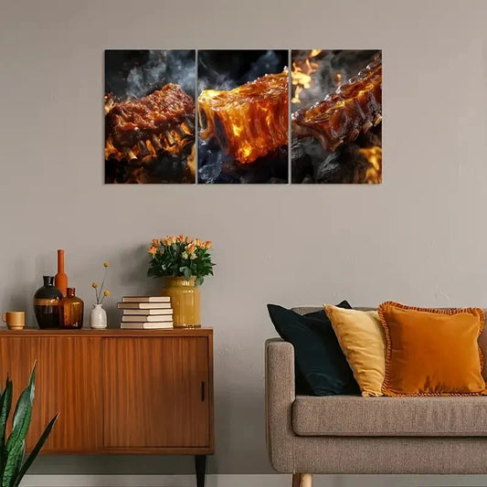 3pcs Featuring smoky Ripkin Illustration Metal Print Ready to Hang Art