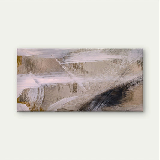 Modern Neutral Abstract Brushstroke Wall Art Canvas Office Home Framed 120x60cm