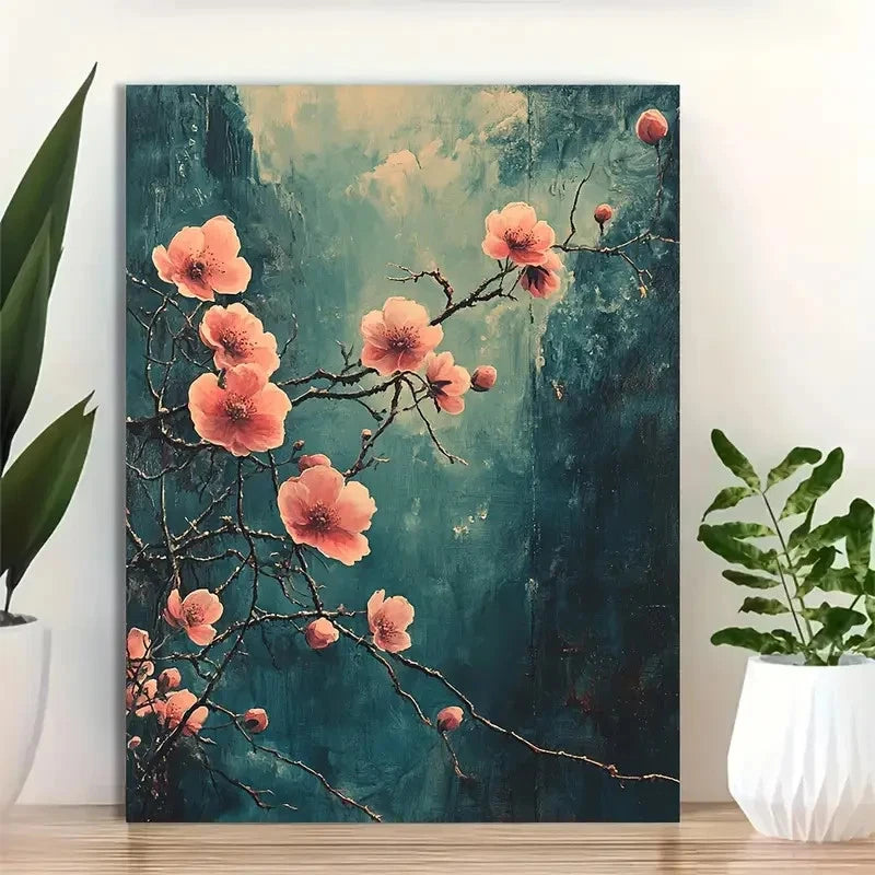 Beautiful Vintage Gothic Ghostly Floral Painting 40x60cm Metal Print Ready to Hang