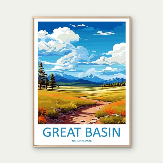 Great Basin National Park Mountain Nature Travel Poster Print Wall Art