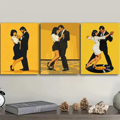 3pcs A Man Dancing with a Woman Wall Art Set Canvas Unframed - High Quality Print 100% Australian Made Wall Canvas