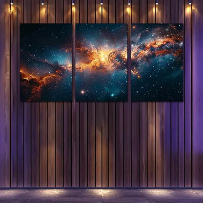 3pcs Space Nebula Starry Sky Canvas Framed 60x90cm - High Quality Print 100% Australian Made Wall Canvas Ready to Hang - Bella Home Decor