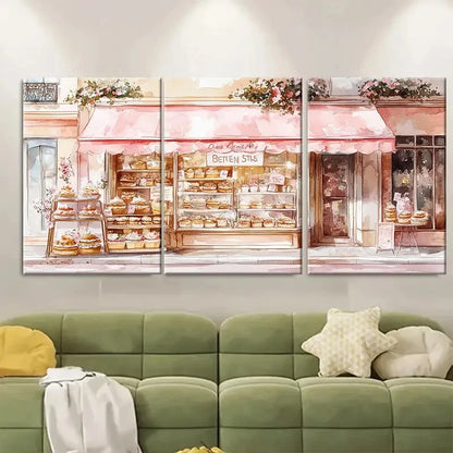 3pcs French Bakery Print French Patisserie Metal Print Ready to Hang Art