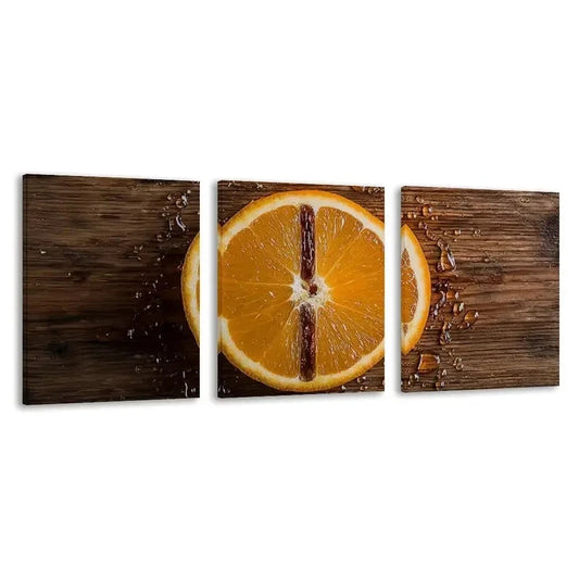 3pcs Vibrant Orange & Brown Abstract Design  Wall Art Set Canvas Framed 60x90cm - High Quality Print 100% Australian Made Wall Canvas Ready to Hang