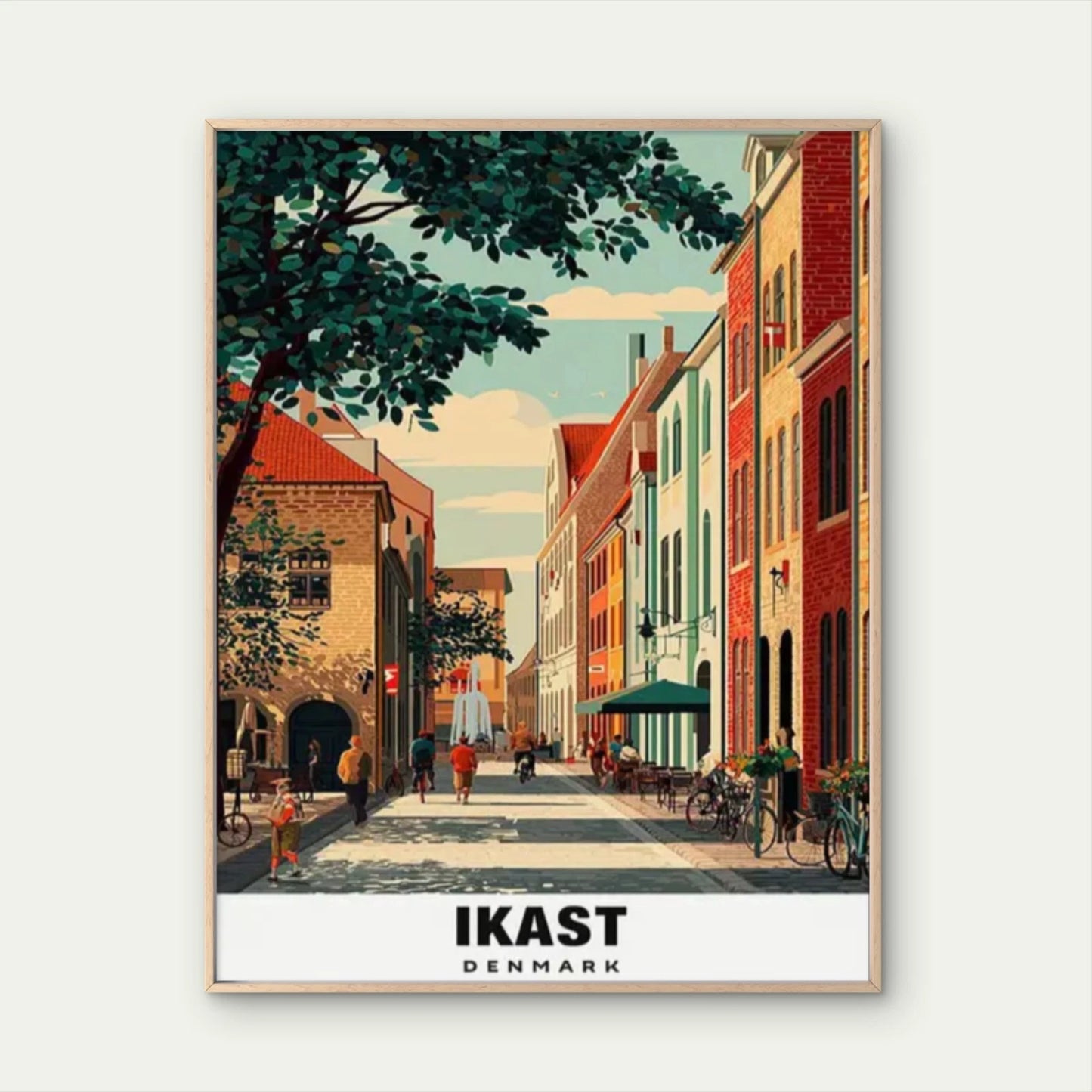 Ikast Danish Travel Poster Print Wall Art