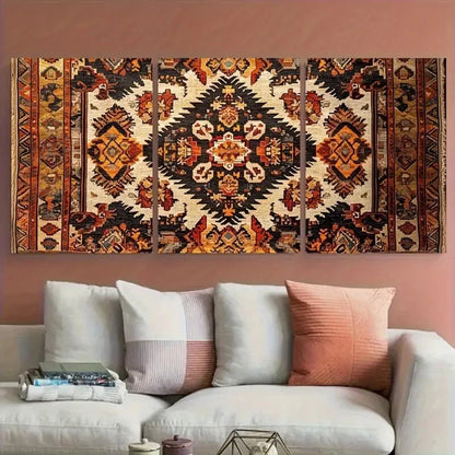 3pcs Kurdish Kilim Tapestry Kurdistan Motif Metal Print Ready to Hang Art