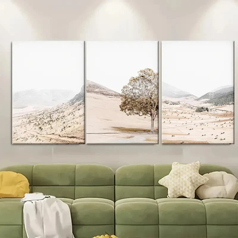 3pcs Modern Minimalist Nature Landscape Metal Print Ready to Hang Art
