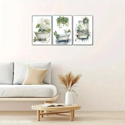 3pcs Living Visual Language Hydrangea Floral Art Metal Print Ready to Hang Art