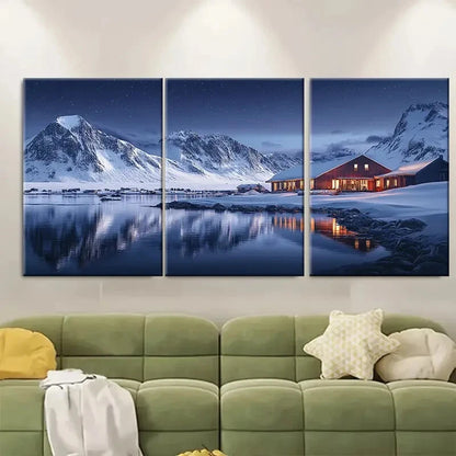 3pcs Northern Lights & Arctic Circle Scenery Metal Print Ready to Hang Art