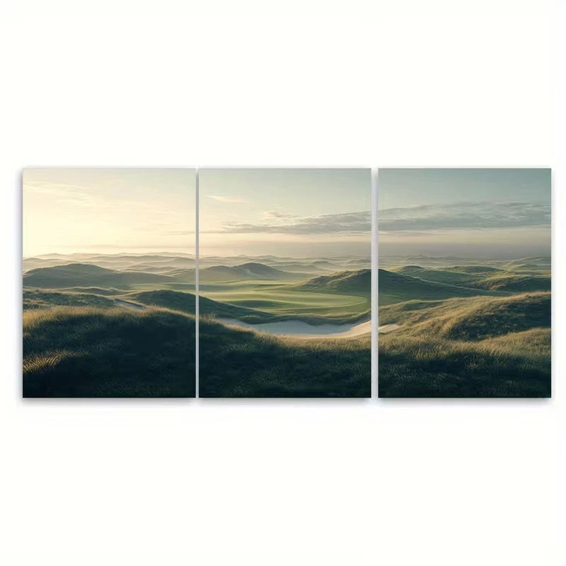 3pcs Bandon Dunes Golf Resort Metal Print Ready to Hang Art