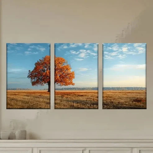 3pcs A Tree in a Field Wall Art Set Canvas Unframed - High Quality Print 100% Australian Made Wall Canvas