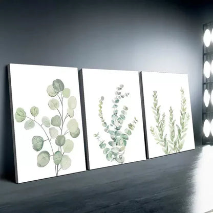 3pcs Lone Green Leaves Water Coloured Canvas Framed 60x90cm - High Quality Print 100% Australian Made Wall Canvas Ready to Hang Regular priceRs 65,100.00 Sale priceRs 19,600.00