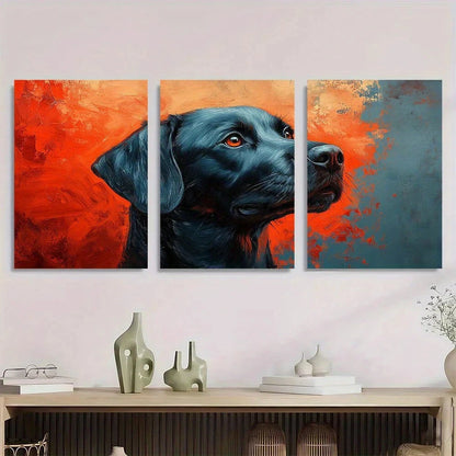 3pcs Abstract Animal Romantic Dog Metal Print Ready to Hang Art
