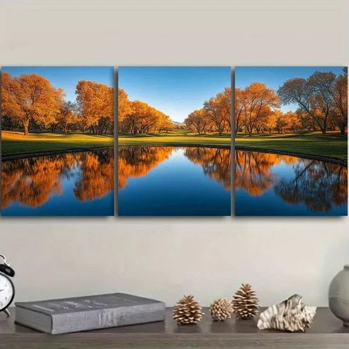 3pcs Golf Course Modern Art Deco Style Wall Art Canvas Unframed - High Quality Print 100% Australian Made Wall Canvas