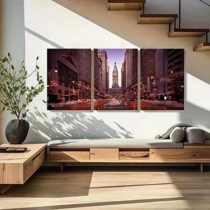 3pcs Architecture City Street Modern Wall Art Set Canvas Framed 40x60cm - High Quality Print 100% Australian Made Wall Canvas Ready to Hang
