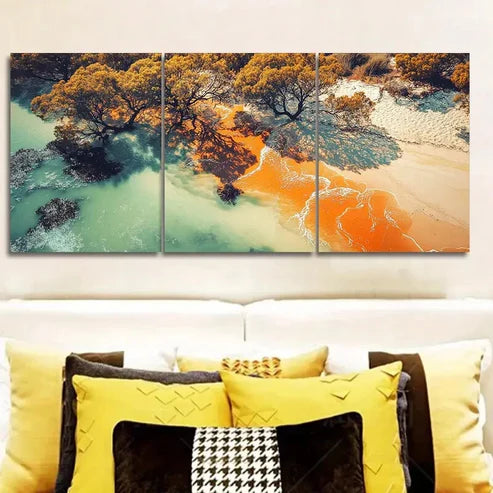 3pcs Aerial View of the Sand Wall Art Set Wall Art Canvas Unframed – High Quality Print 100% Australian Made Wall Canvas