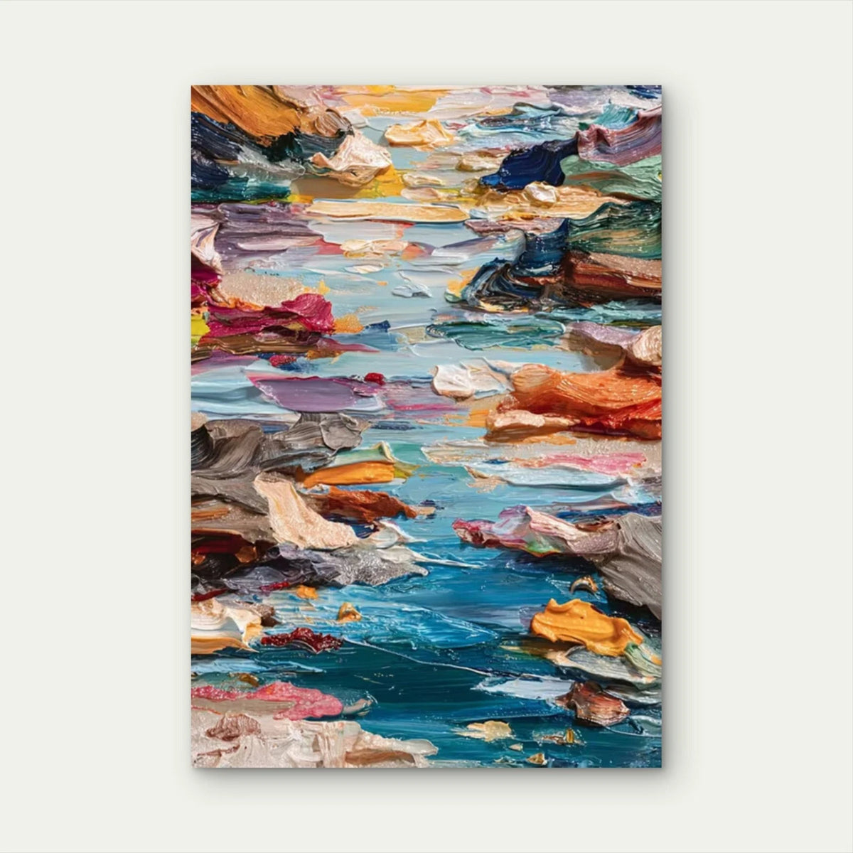 Abstract Ocean Beach Metal Print Ready to Hang