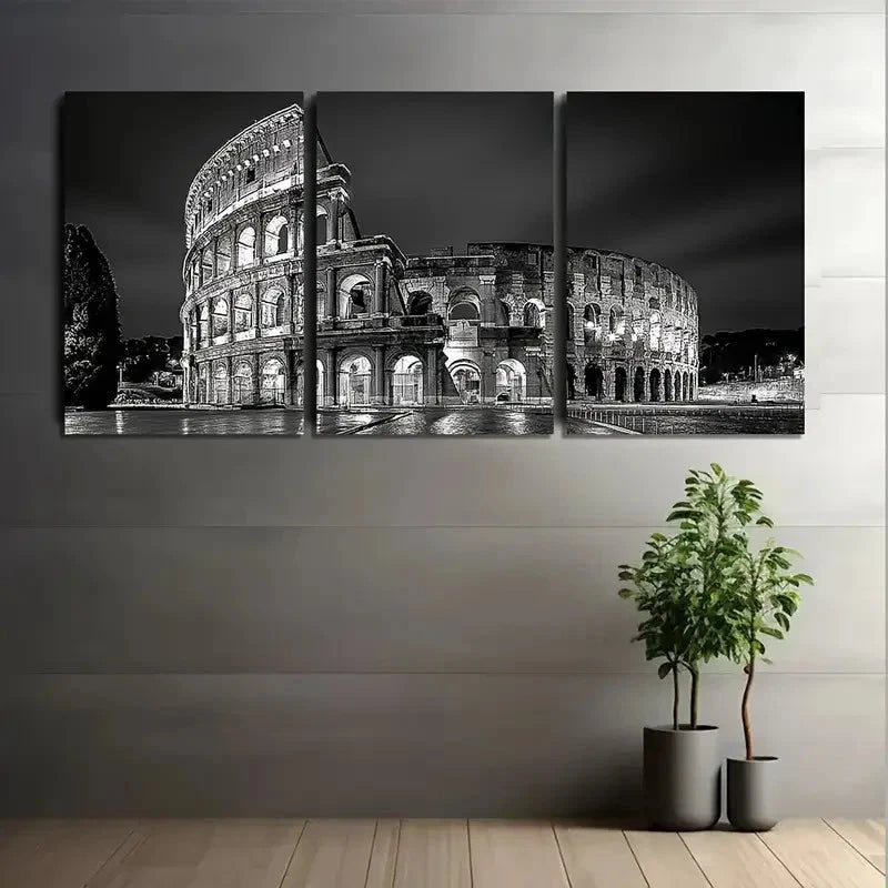 3pcs Featuring a Family Sign with an Ornate Border Metal Print Ready to Hang Art